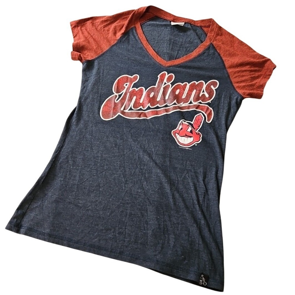 Cleveland Indians Chief Wahoo Womens Shirt - Small Heather Blue Guardians s soft